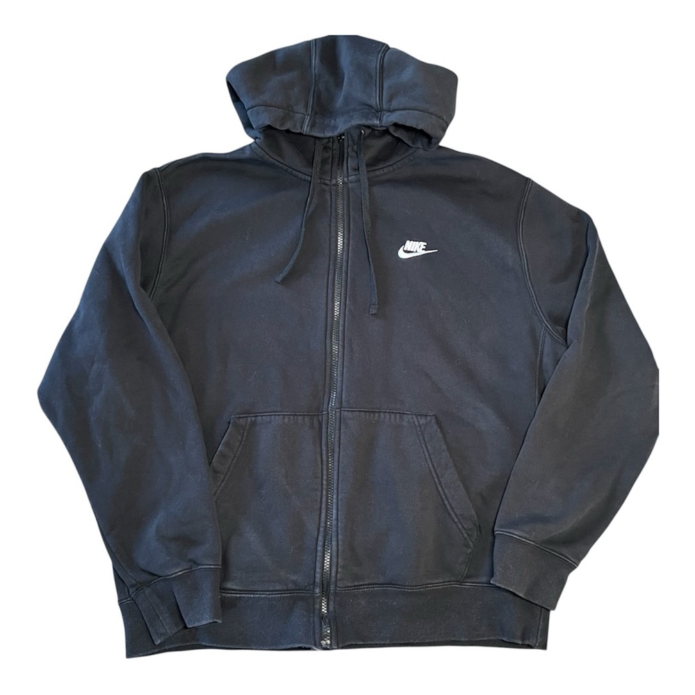 Nike Club Fleece Full Zip Hoodie Men’s Large Black